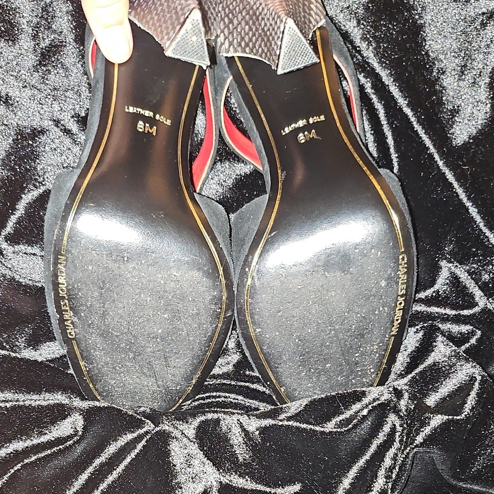 Charles Jourdan Black and Red Heels - Picture 5 of 5